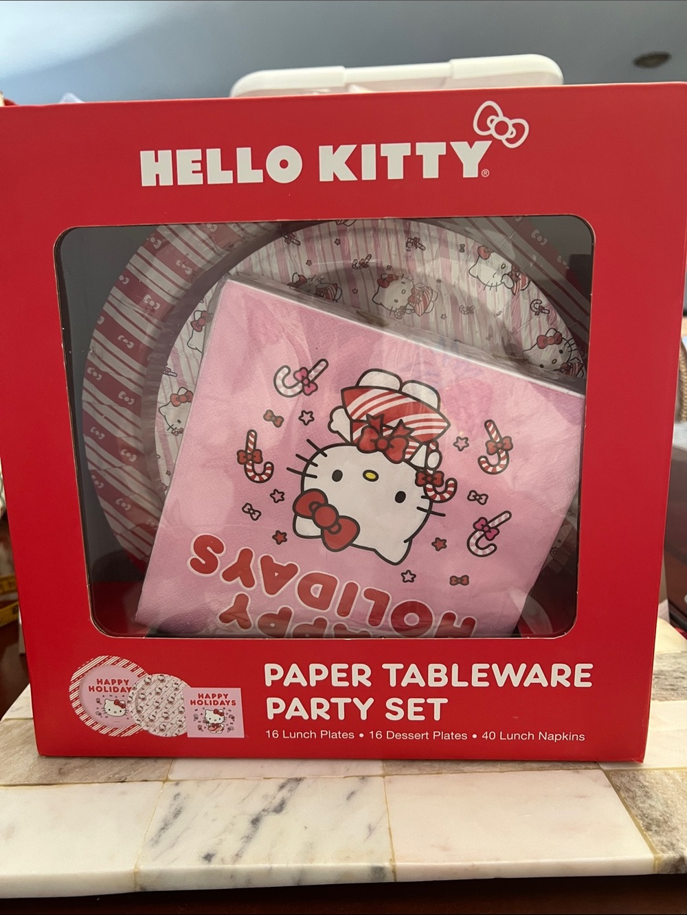 Hello Kitty Pink & Red Holiday Paper Tableware Party Set